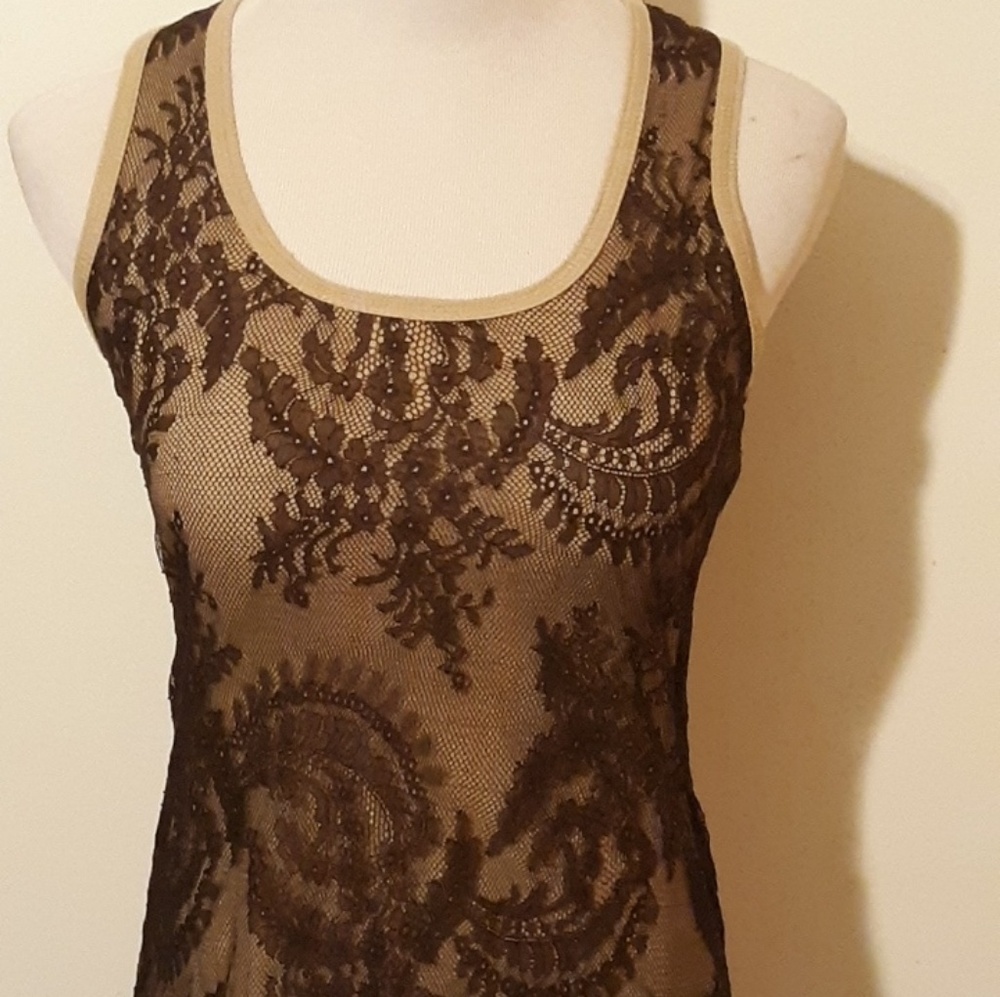Beautiful Brown Lace Tank Top